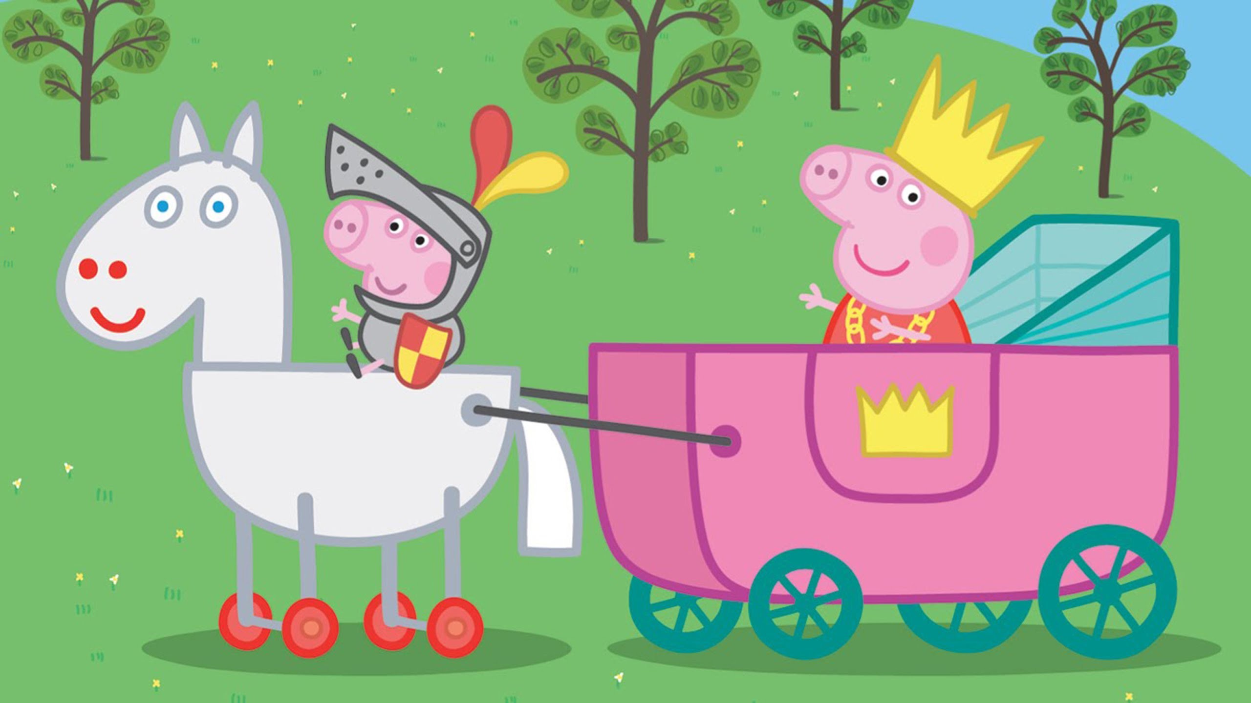 Peppa Pig Coloring Pages For Kids Peppa Pig Coloring - Peppa Pig Princess Peppa And Sir George - HD Wallpaper 