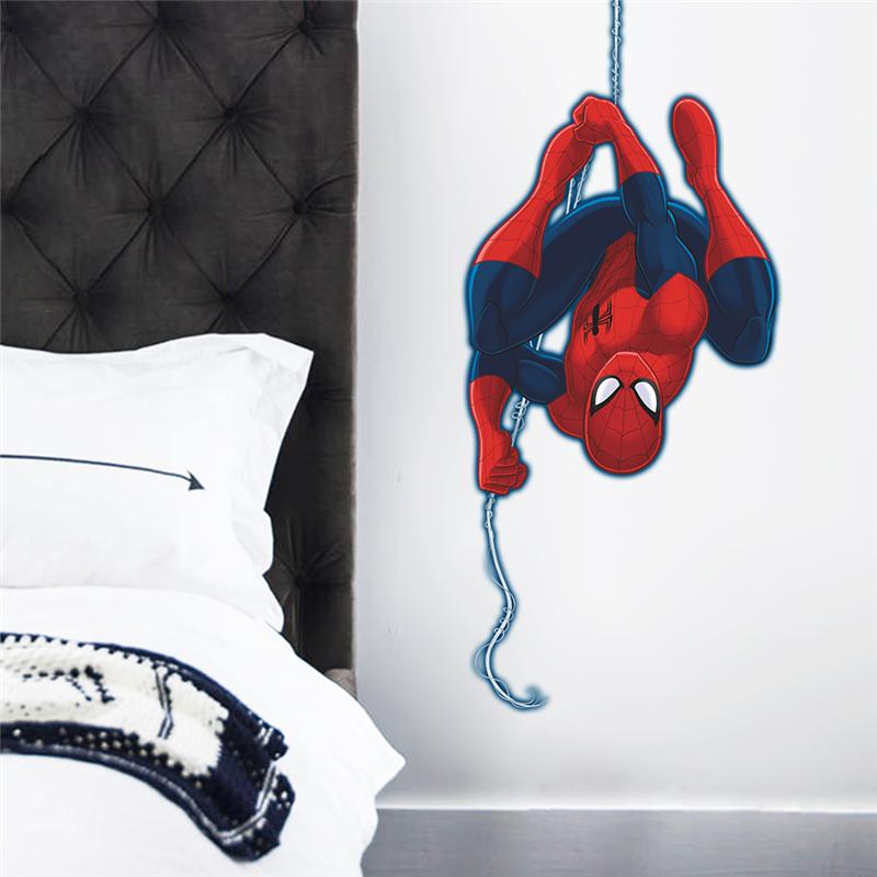 Spiderman Super Hero Wall Stickers Kids Room Decor - Wall Stickers Of Spider Man - HD Wallpaper 