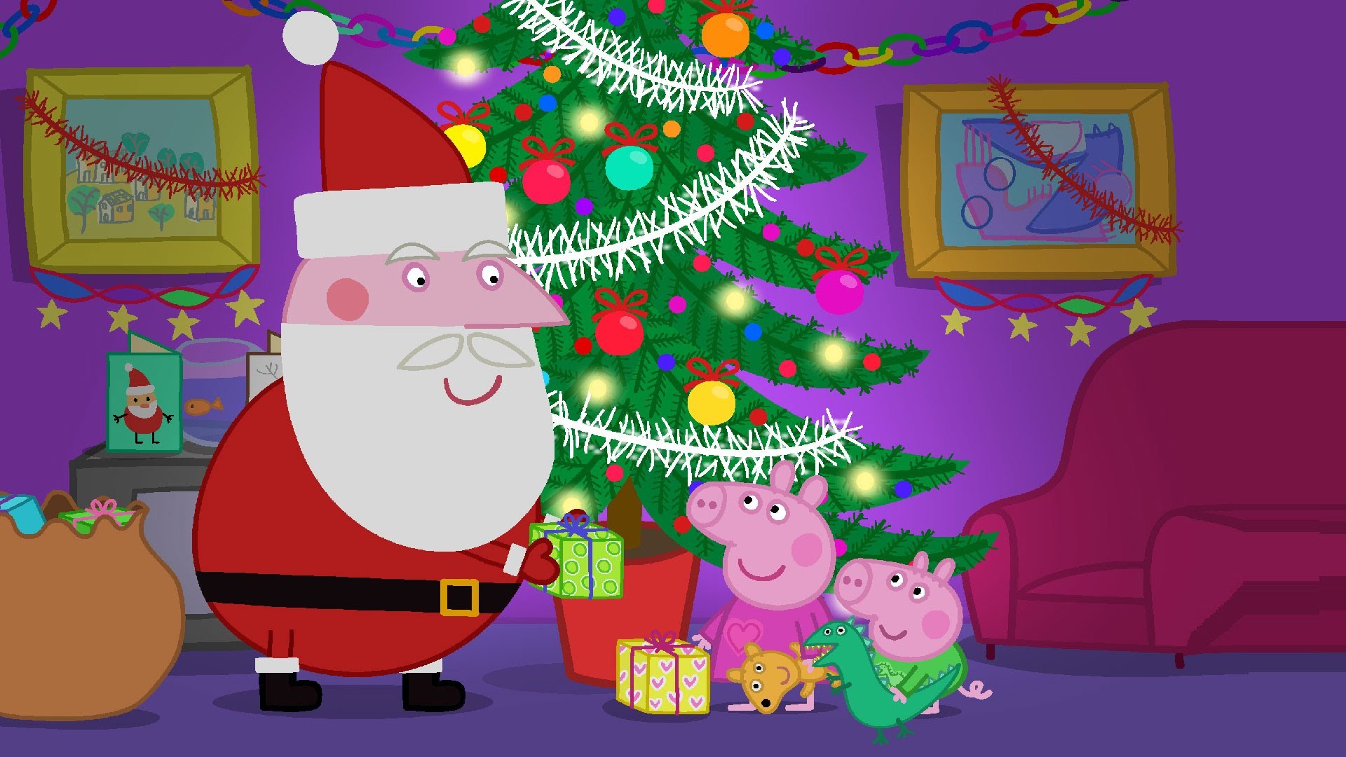 1920x1080, Peppa Pig Christmas Commercials Toys / Peppa - Peppa Pig Christmas Background - HD Wallpaper 