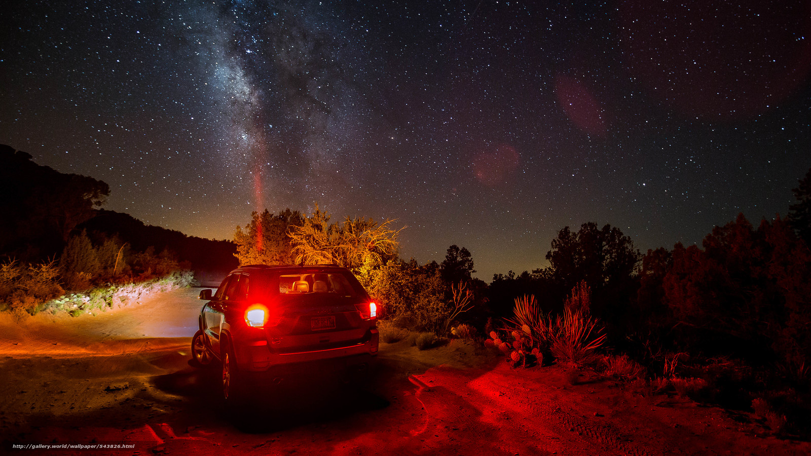 Download Wallpaper Explore The Night, Jeep, Grand, - Jeep In Desert Night - HD Wallpaper 