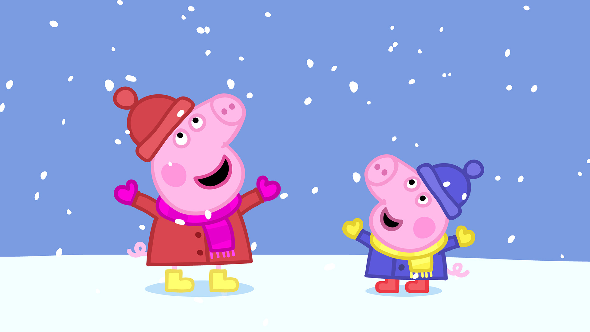 Peppa Pig Winter - HD Wallpaper 