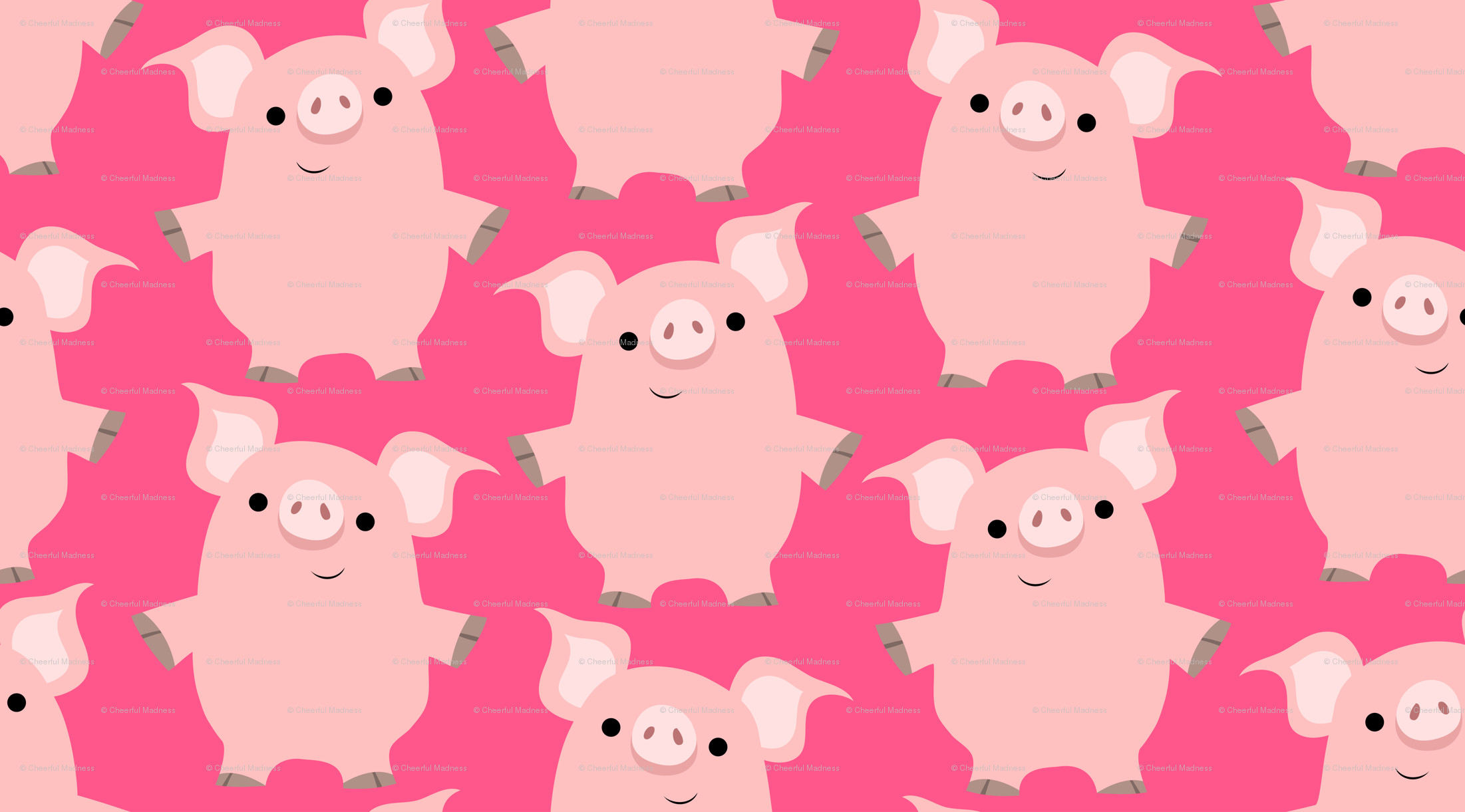 Cute Friendly Cartoon Pigs By Cheerful Madness Wallpaper - Pig Wallpaper  Cartoon - 2202x1221 Wallpaper 