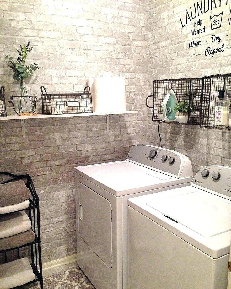 Wallpaper Laundry Room Peel And Stick Brick Makeover - HD Wallpaper 