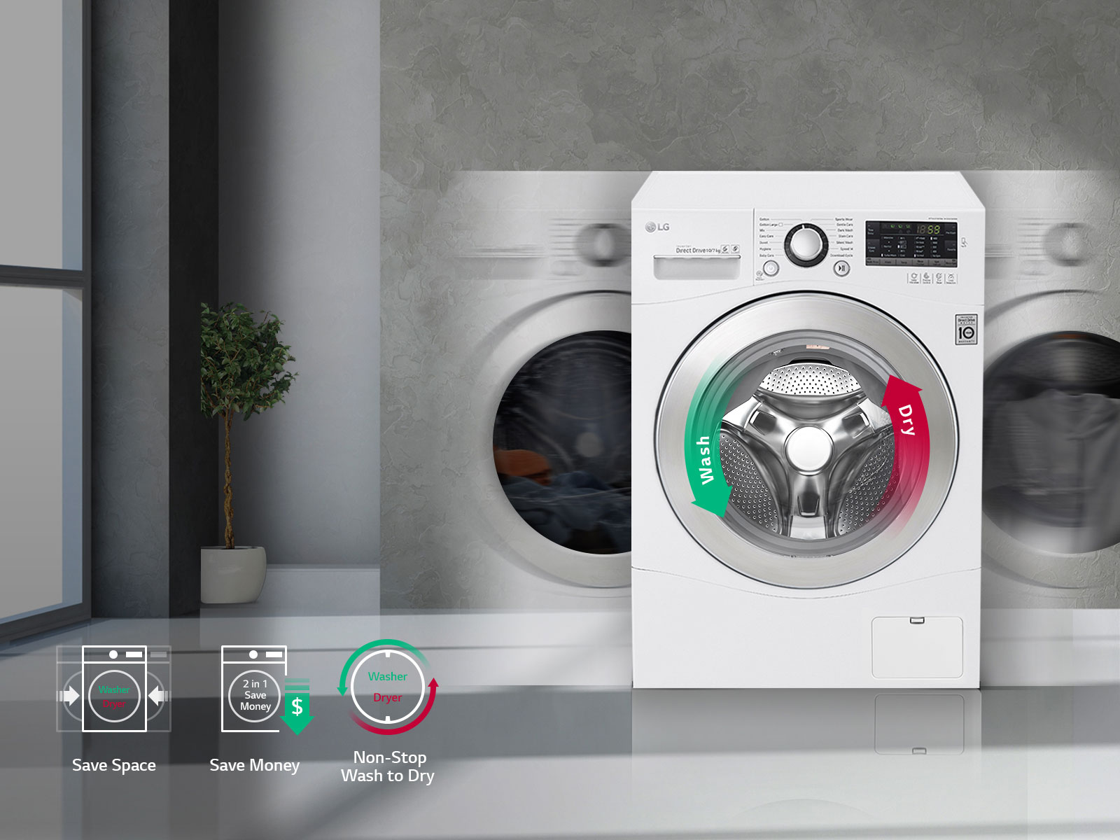 Washer And Dryer In One - Lg Washing Machine - HD Wallpaper 