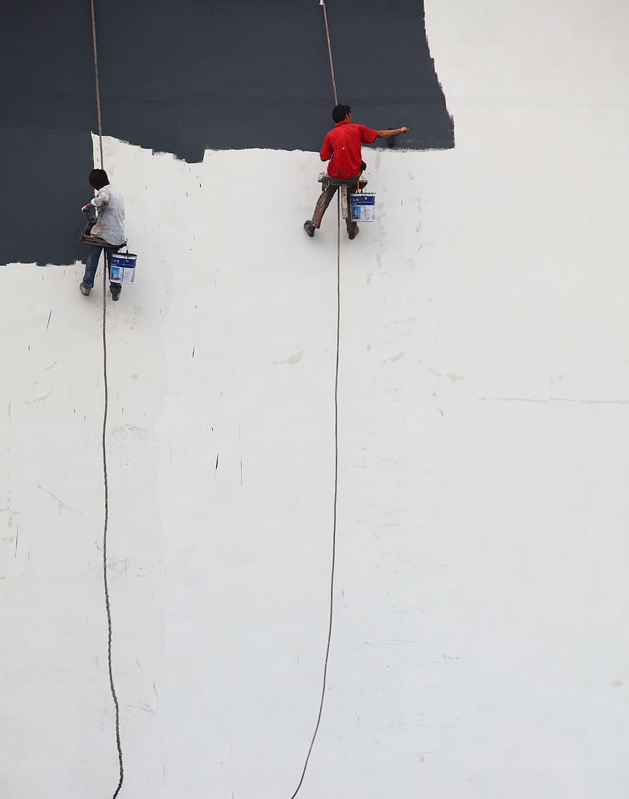 Two Men Painting Wall, Whitewash, Graffiti, Master, - Wall - HD Wallpaper 