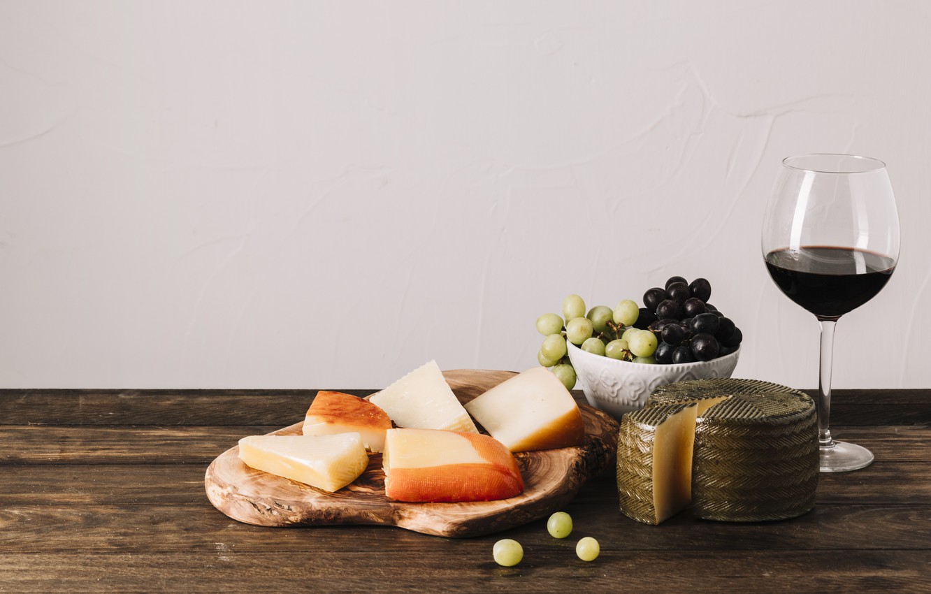 Photo Wallpaper Table, Wine, Glass, Cheese, Grapes, - Quesos Y Vino Manchego - HD Wallpaper 