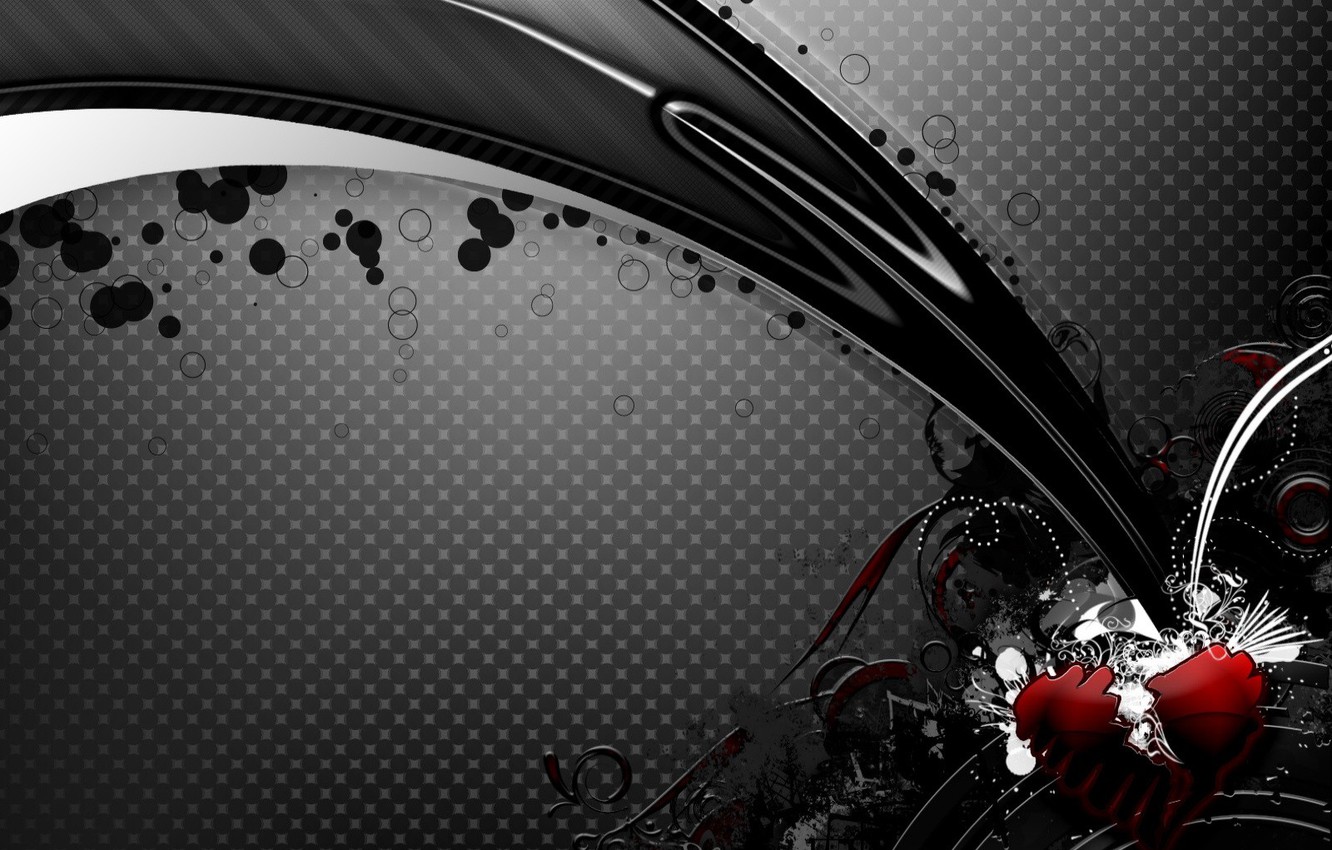Photo Wallpaper Black, Heart, Spot - Black And Colour Backgrounds - HD Wallpaper 
