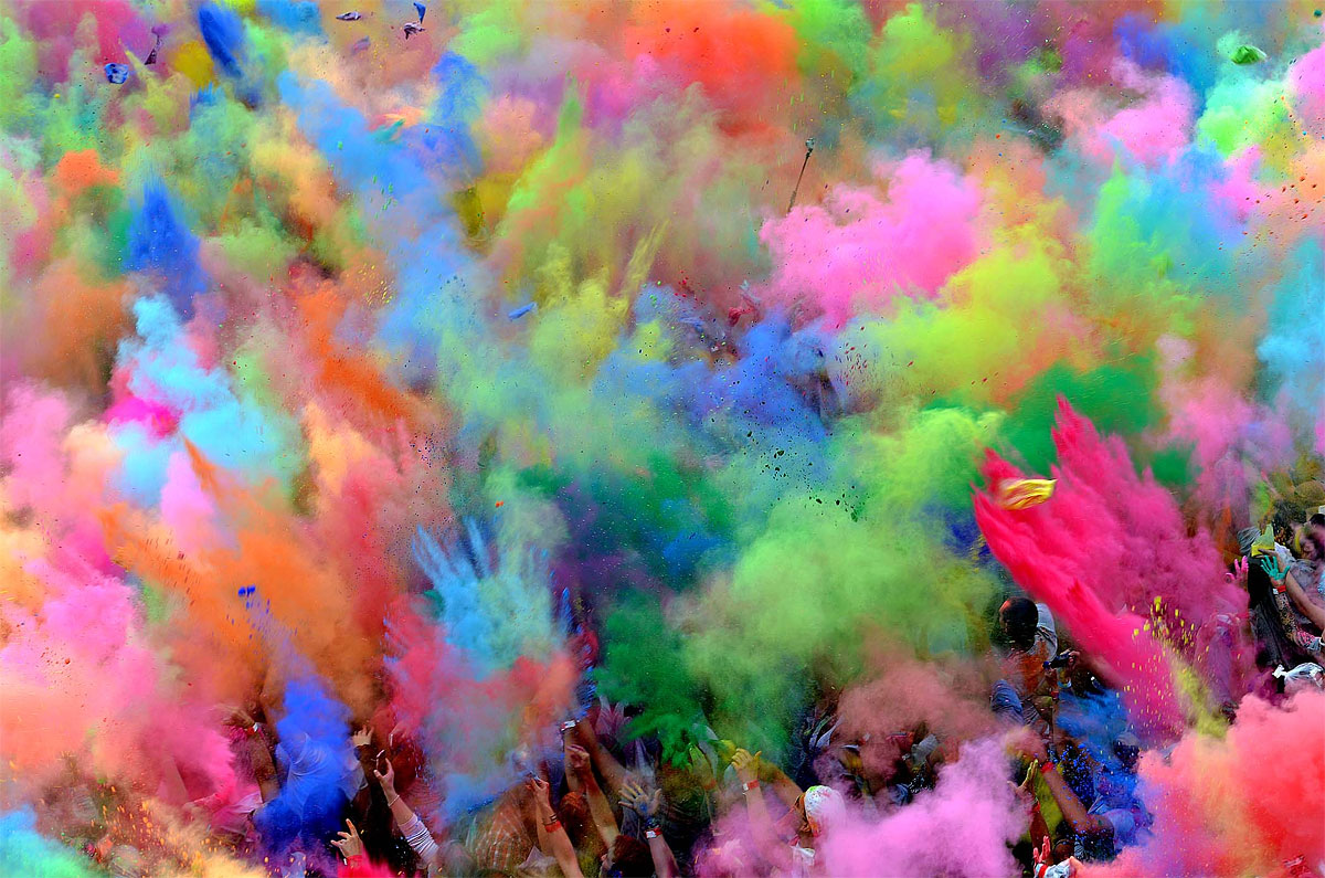 Abstract Holi Festival Photos - Full Hd Holi Colors - HD Wallpaper 