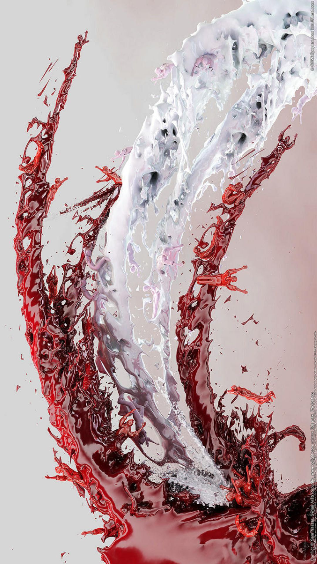 Iphone White Red Wallpaper Hd - HD Wallpaper 