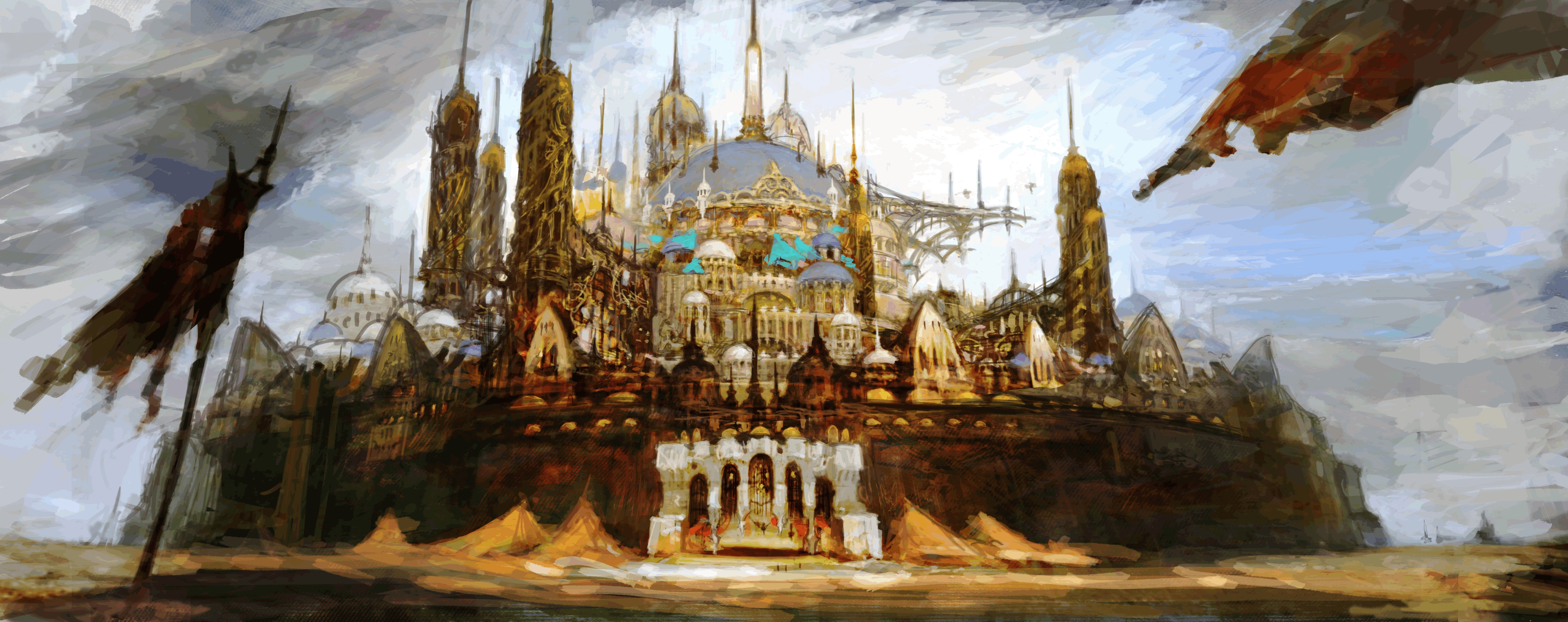 Final Fantasy Xiv Wallpaper - Final Fantasy 14 City - HD Wallpaper 