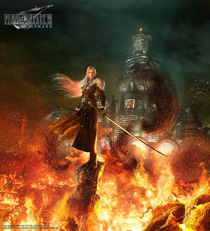 Final Fantasy Vii, Video Games, Midgar, Shinra, Sephiroth, - Final Fantasy Vii Remake Art - HD Wallpaper 