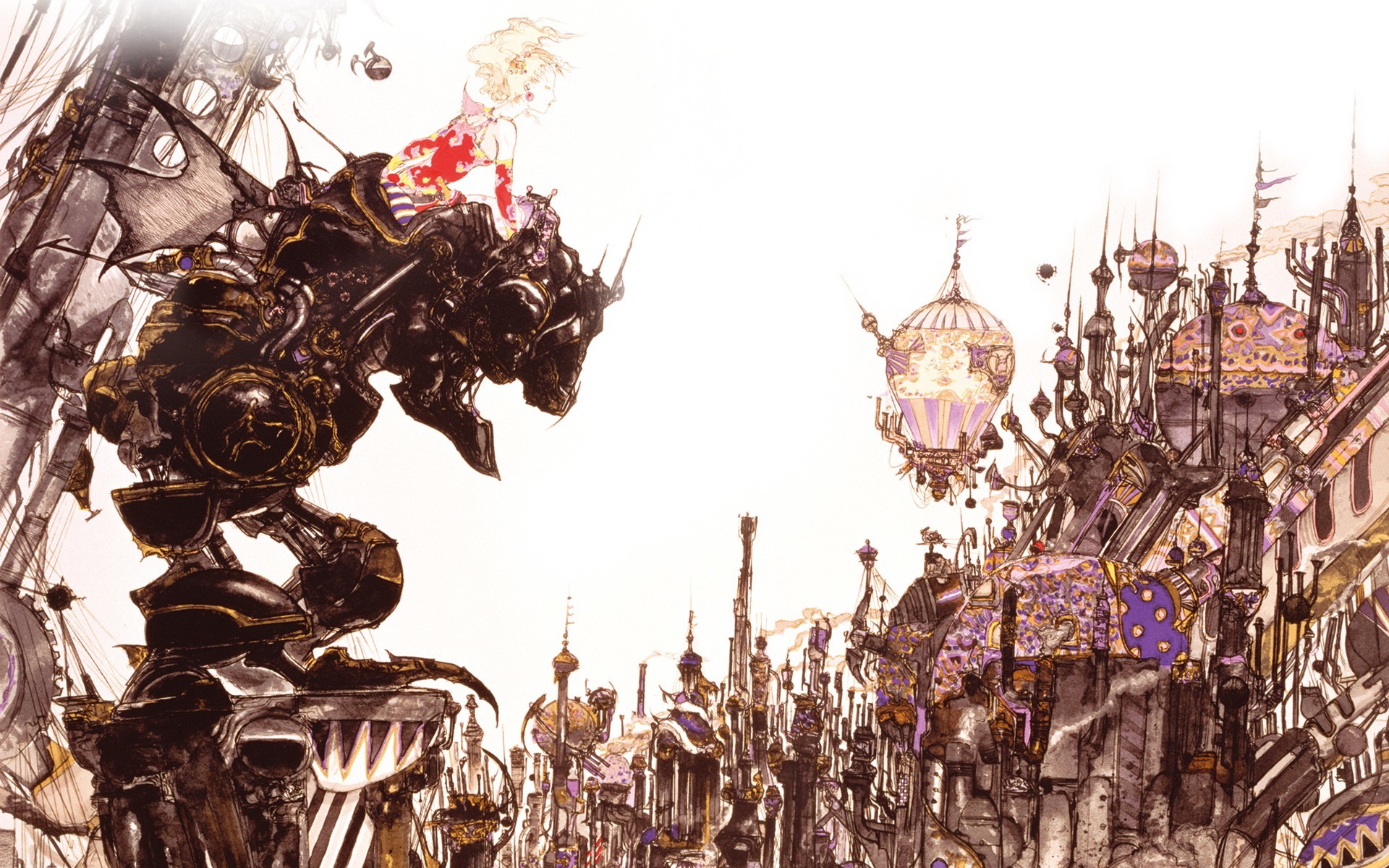 Final Fantasy, Artwork, Terra Branford, Yoshitaka Amano - Final Fantasy 6 Box Art - HD Wallpaper 