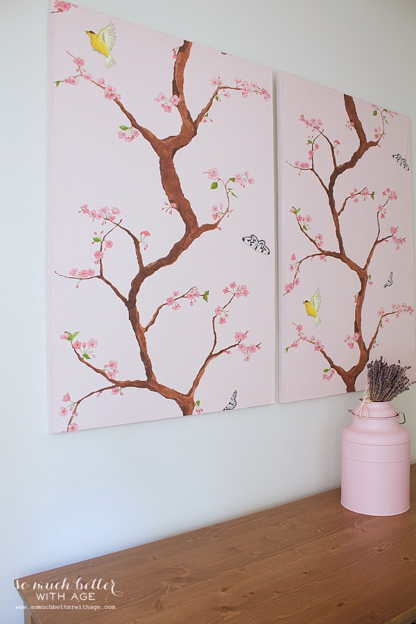 Wallpaper And Canvas Wall Art / Hanging The Artwork - Cherry Blossom - HD Wallpaper 