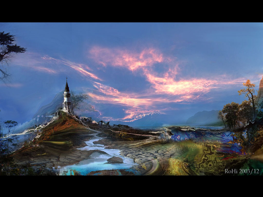 Landscapes Fantasy Arts 3d Shareware Digital Wallpapers - Mixed Media - HD Wallpaper 