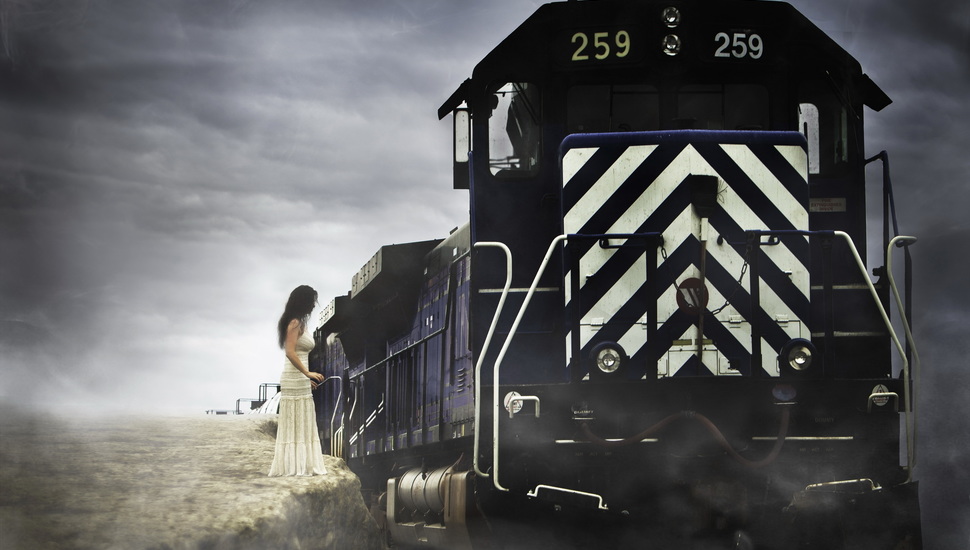 Life, Death, Fine Art, Train, Suicide Desktop Background - Alone Girl In A Train - HD Wallpaper 