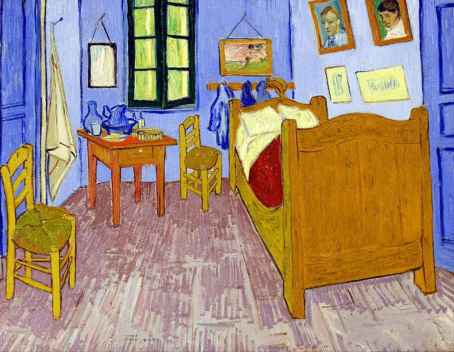 Brown, Purple, Bedroom Set, Post Impressionist, Post - Van Gogh Bedroom In Arles - HD Wallpaper 