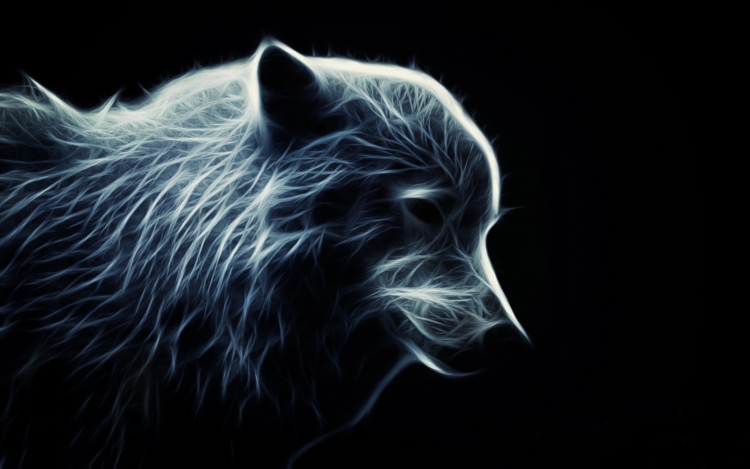 Fractal Wolf - HD Wallpaper 