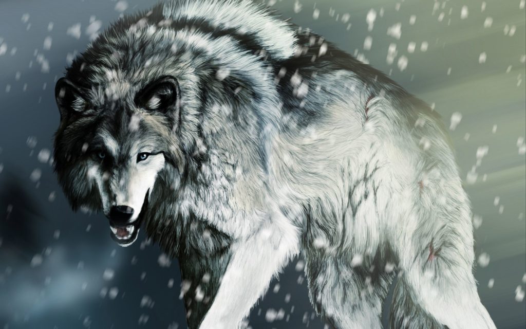 Desktop Wolf Art Wallpaper - Wolf Desktop - HD Wallpaper 
