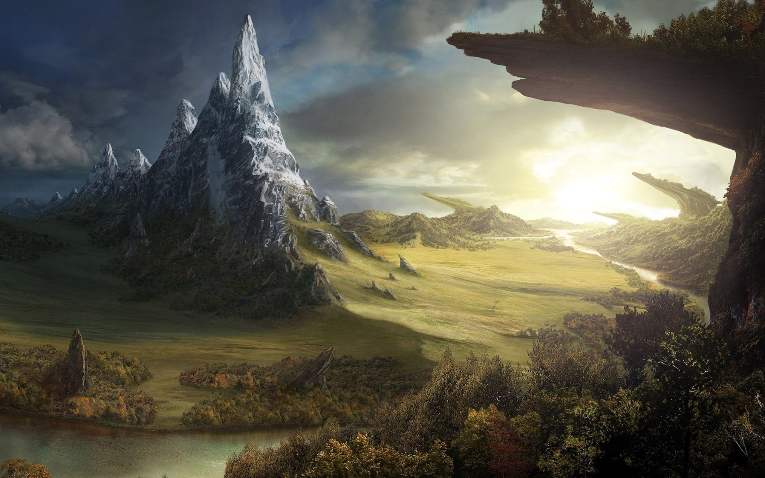 Fantasy Wallpapers Landscape Art Artwork Nature 
 Data - Fantasy World Background - HD Wallpaper 
