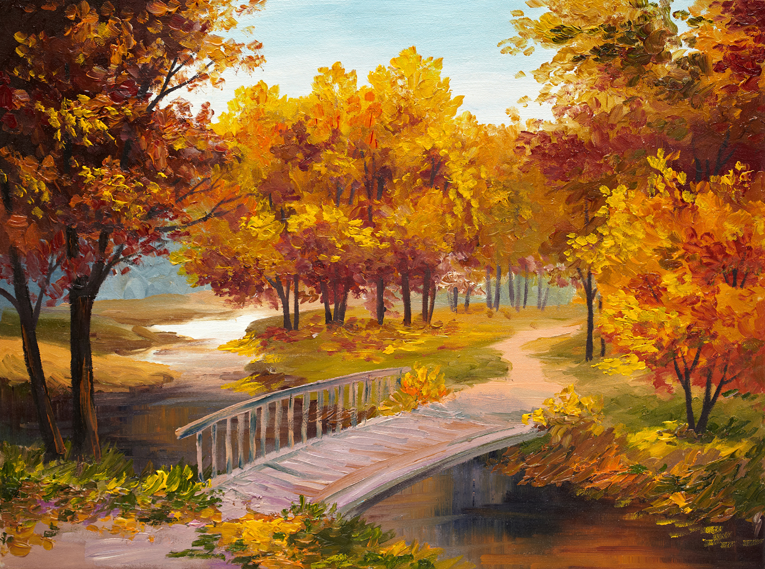 Autumn Painting - HD Wallpaper 