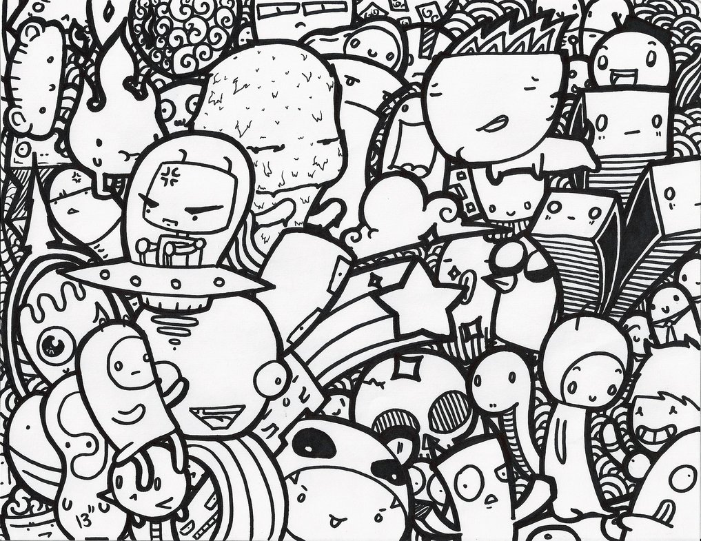 Doodle And Draw - Doodle Art Black And White - HD Wallpaper 
