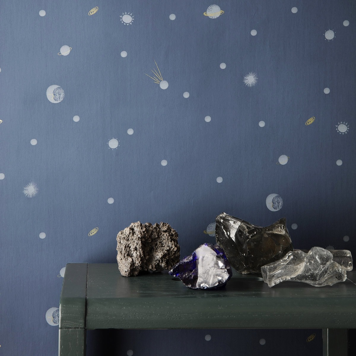 Moon Wallpaper Ferm Living Dark Blue 189 Ferm Living - Confetti Wallpaper Ferm Living - HD Wallpaper 
