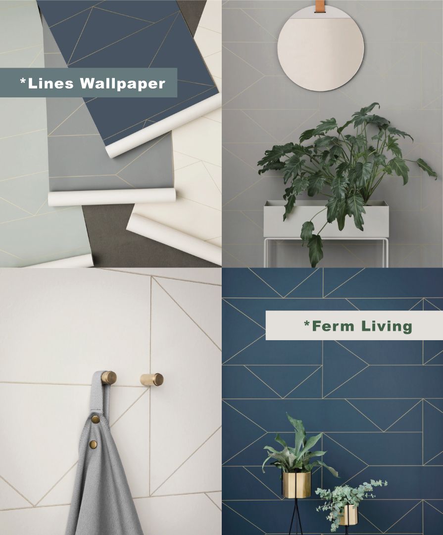 Ferm Living Lines Wallpaper Grey - HD Wallpaper 