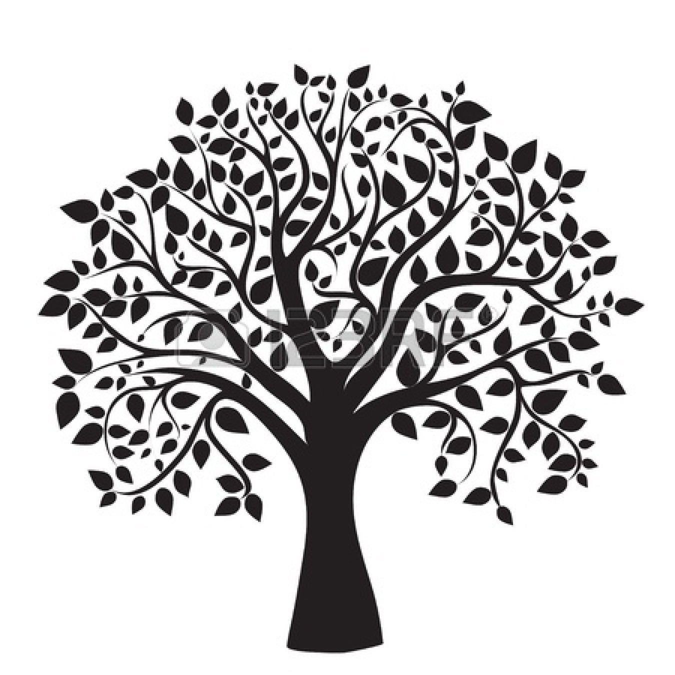 Beautiful Family Tree Clipart - Tree Black And White - HD Wallpaper 