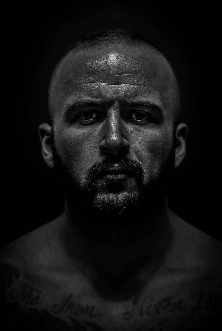 Black And White Photo Of Man, Nikon J1, Men, Males, - Barechested - HD Wallpaper 