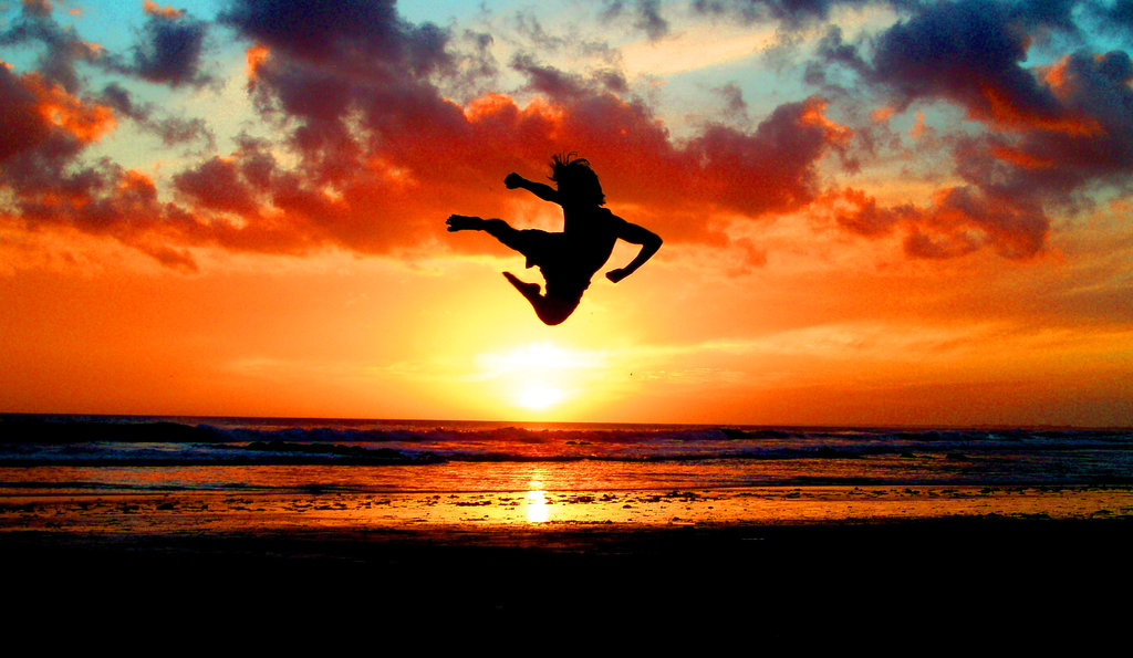 Karate Background Girls Sunset - HD Wallpaper 