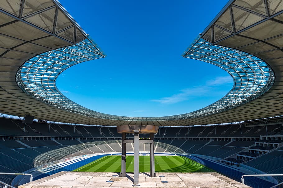 Stadium, Grandstand, Empty, Sport, Football, Berlin - Olympic Stadium - HD Wallpaper 