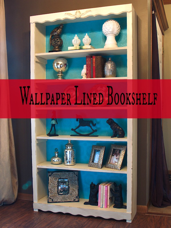 Wallpaper Lined Chalkpainted Bookshelf - Chalk Paint Furniture Bookshelf - HD Wallpaper 