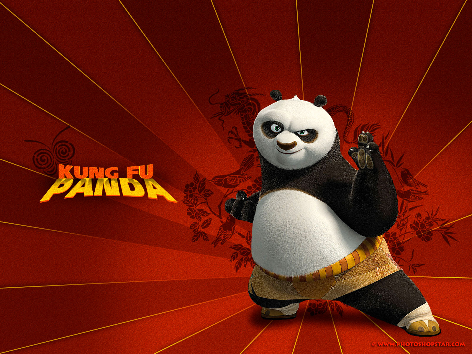 Kungfu Panda - Kung Fu Panda Red Background - HD Wallpaper 