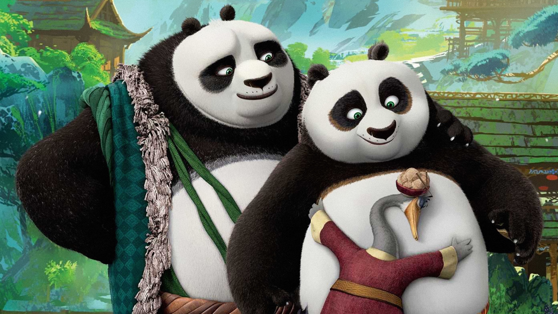 Wallpaper Kung Fu Panda 3 Embrace Family - Po Kung Fu Panda Li - HD Wallpaper 