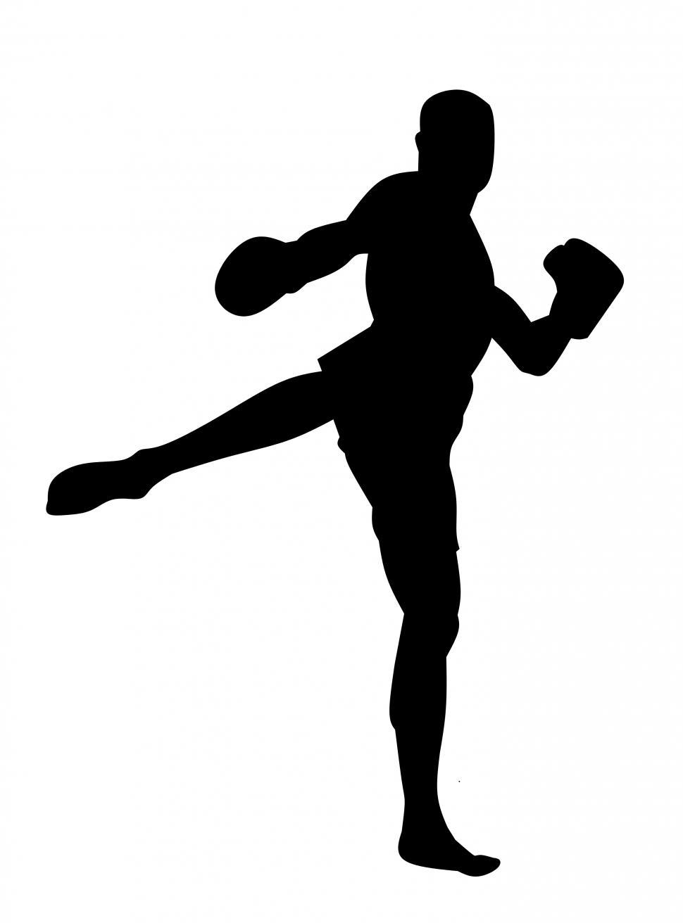 Kickboxing Silhouette - HD Wallpaper 