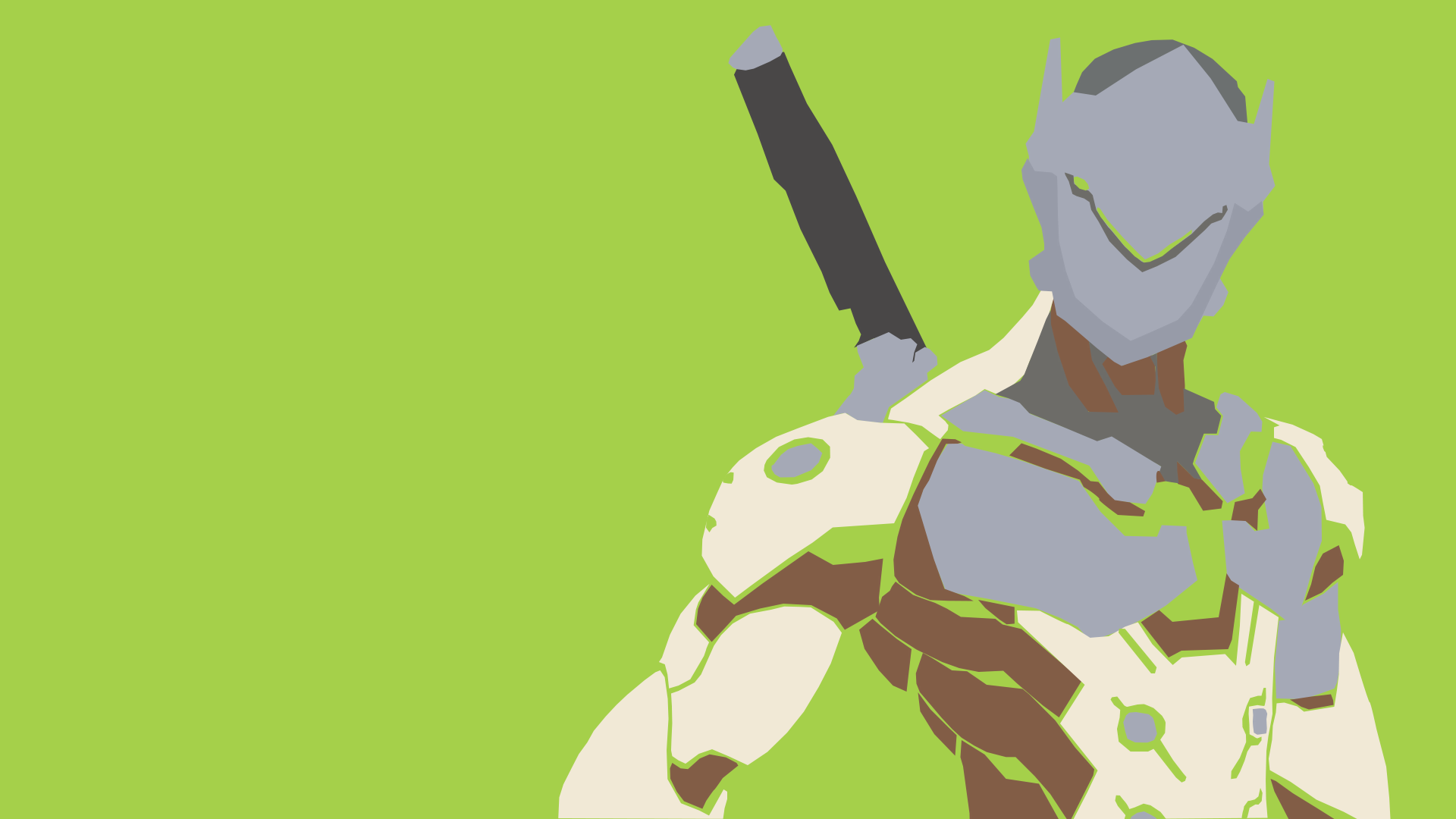 Overwatch Minimalist Wallpaper Genji - HD Wallpaper 