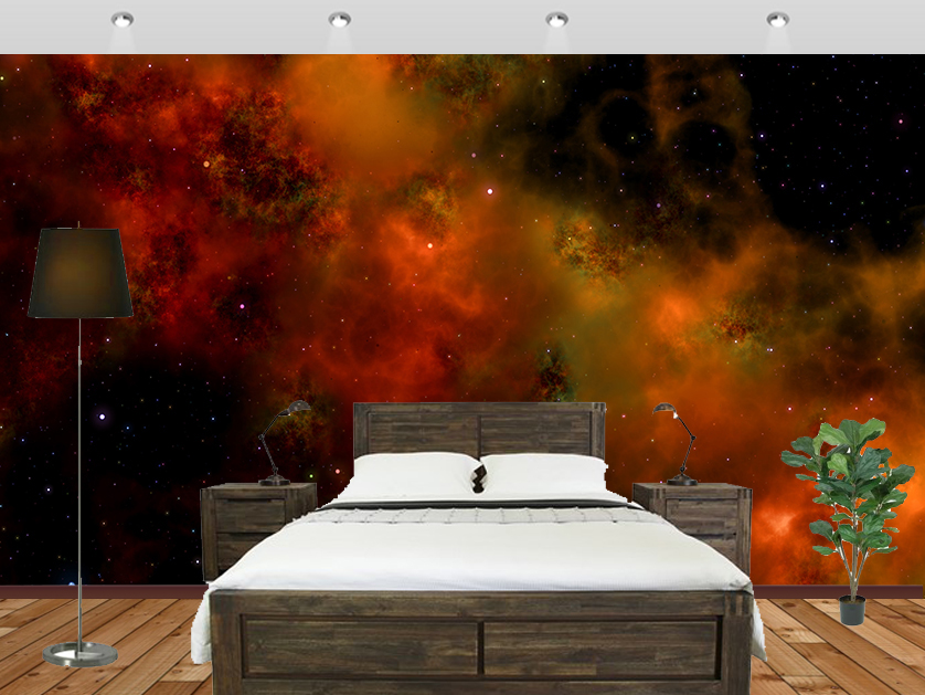 Diverse Red Yellow Green Contrast Galaxy Hd Wallpaper - Star Room Wall Mural - HD Wallpaper 