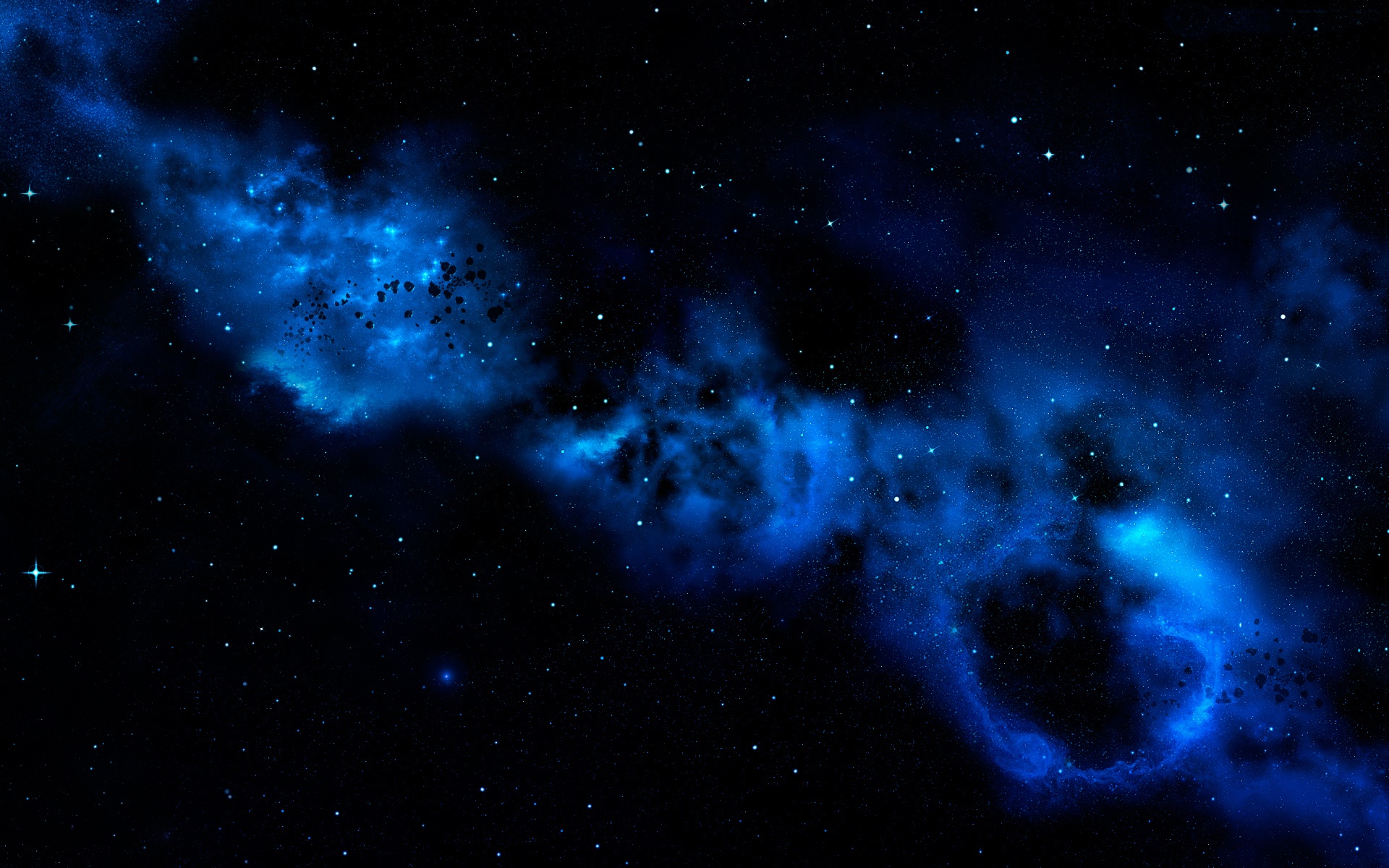 Galaxy Wallpaper Blue And Black - HD Wallpaper 