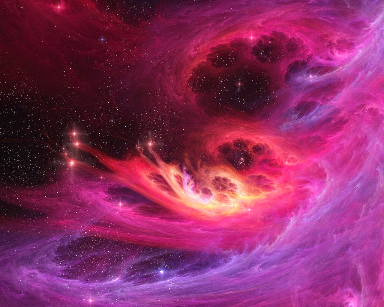 Yellow And Purple Space - HD Wallpaper 