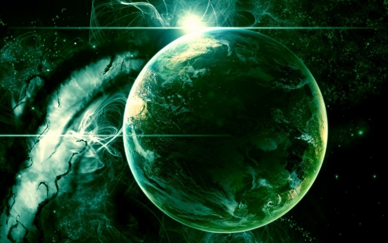 Green Outer Space Planet Wallpapers - Planet Is Called A Green Planet - HD Wallpaper 