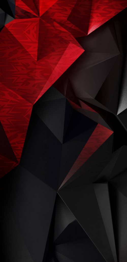 Abstract 3d Red And Black Polygons For Samsung Galaxy - Samsung Galaxy S9 Red - HD Wallpaper 