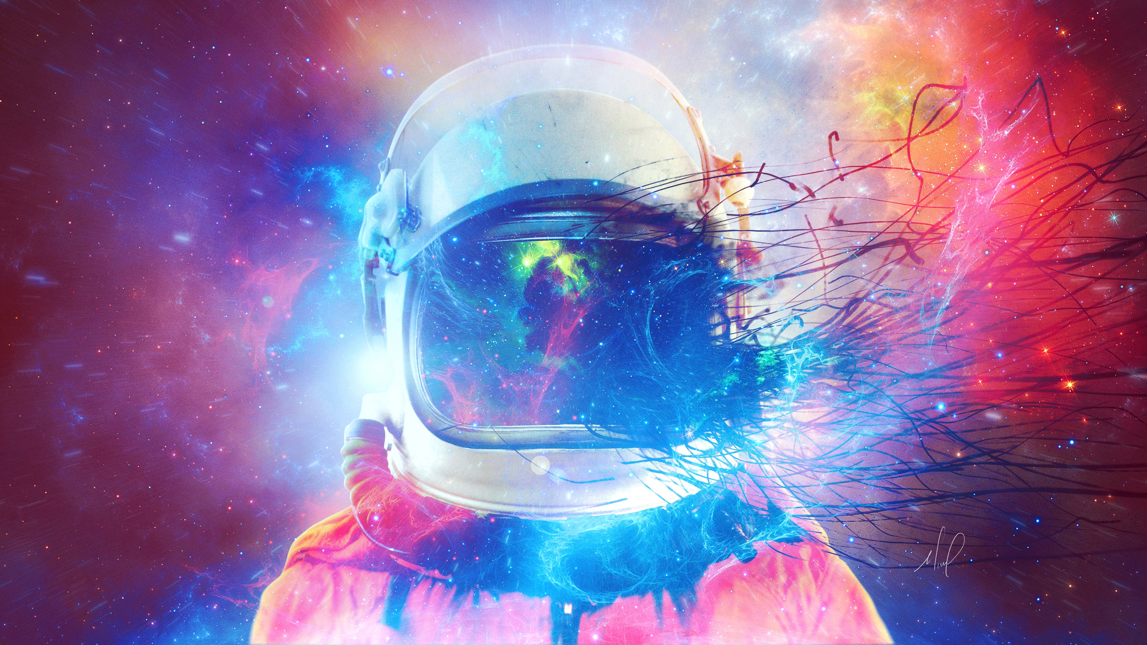Astronaut, Space, Stars, Digital Art - Astronaut Wallpaper 4k - HD Wallpaper 