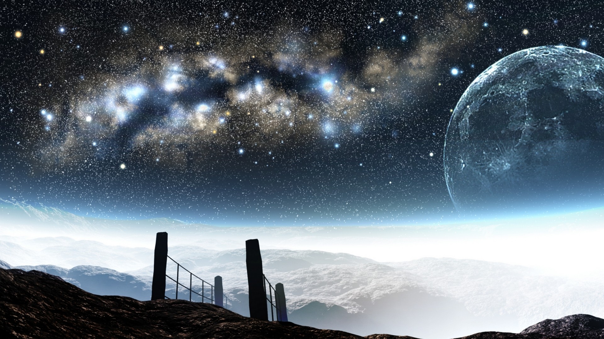 Digital Space Art - Sci Fi Background Sky - HD Wallpaper 