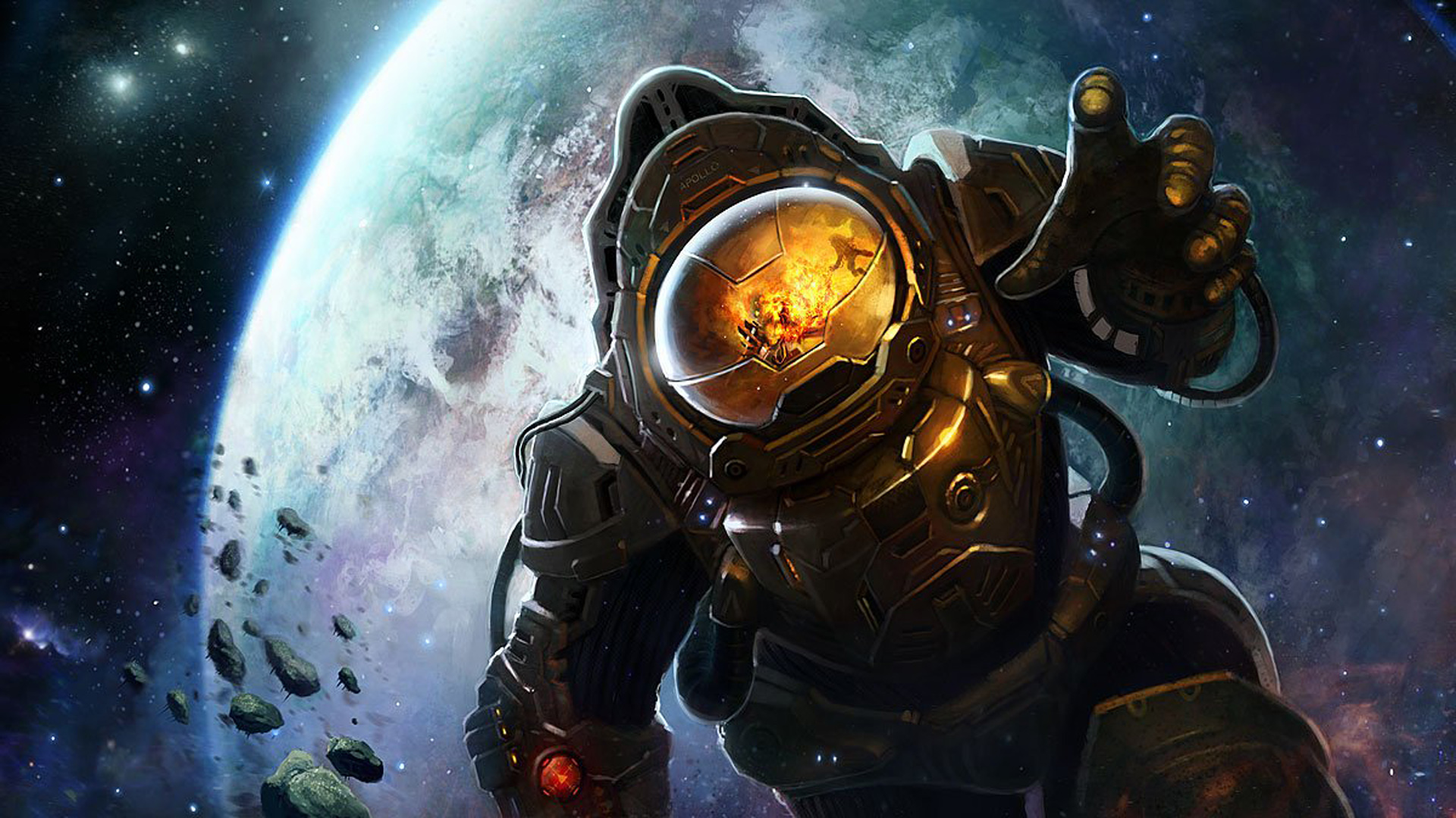 Astronaut In Space Explosion - HD Wallpaper 