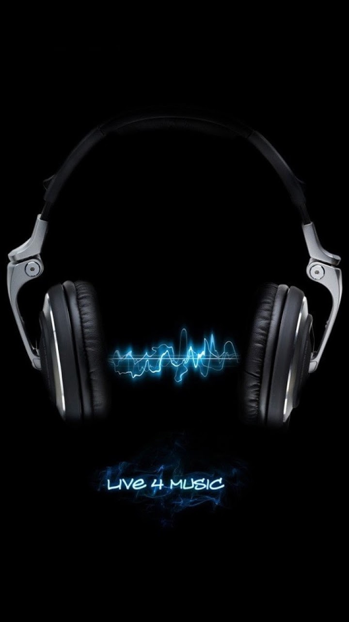 Live For Music Black Neon Blue Galaxy Note Hd Wallpaper - Music Wallpaper Hd Black - HD Wallpaper 