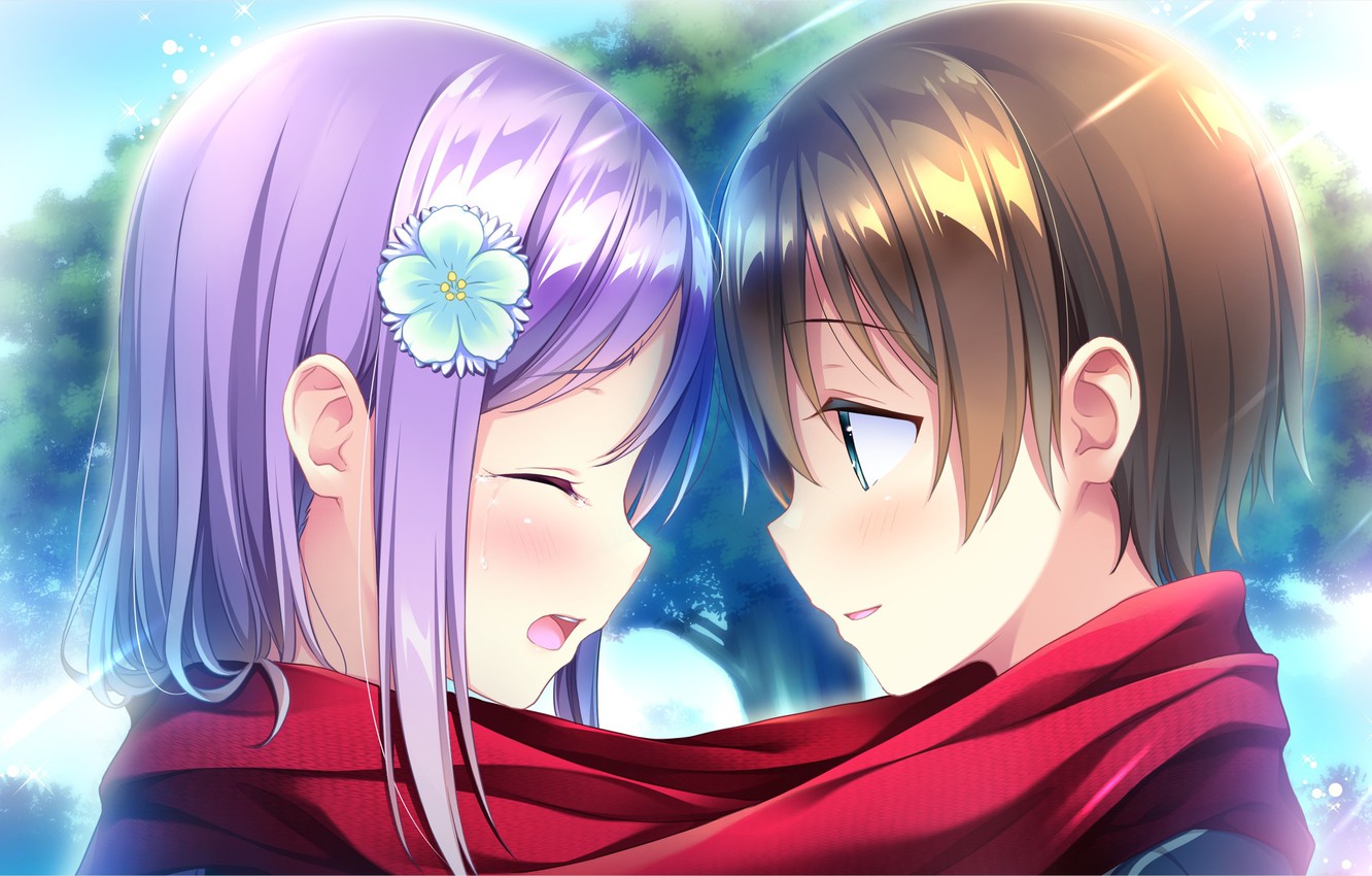 Photo Wallpaper Romance, Anime, Art, Two, Omoi O Sasageru - Omoi O Sasageru Otome No Melody Girls - HD Wallpaper 