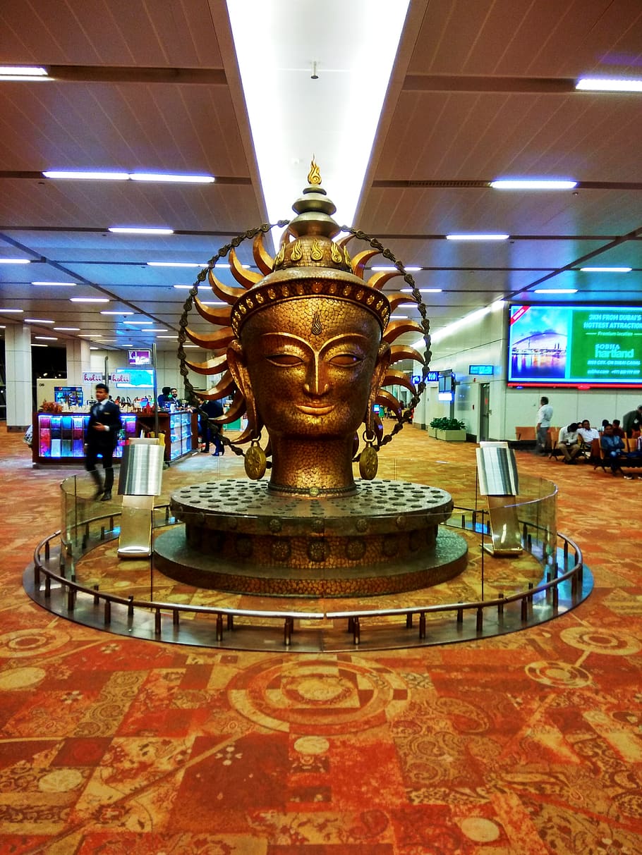 India, New Delhi, T3 Terminal Airport Delhi, Buddha, - HD Wallpaper 