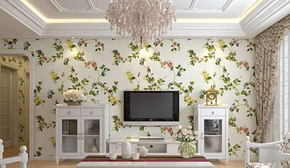 Modern Wallpaper For Living Room Wall Latest Design - HD Wallpaper 