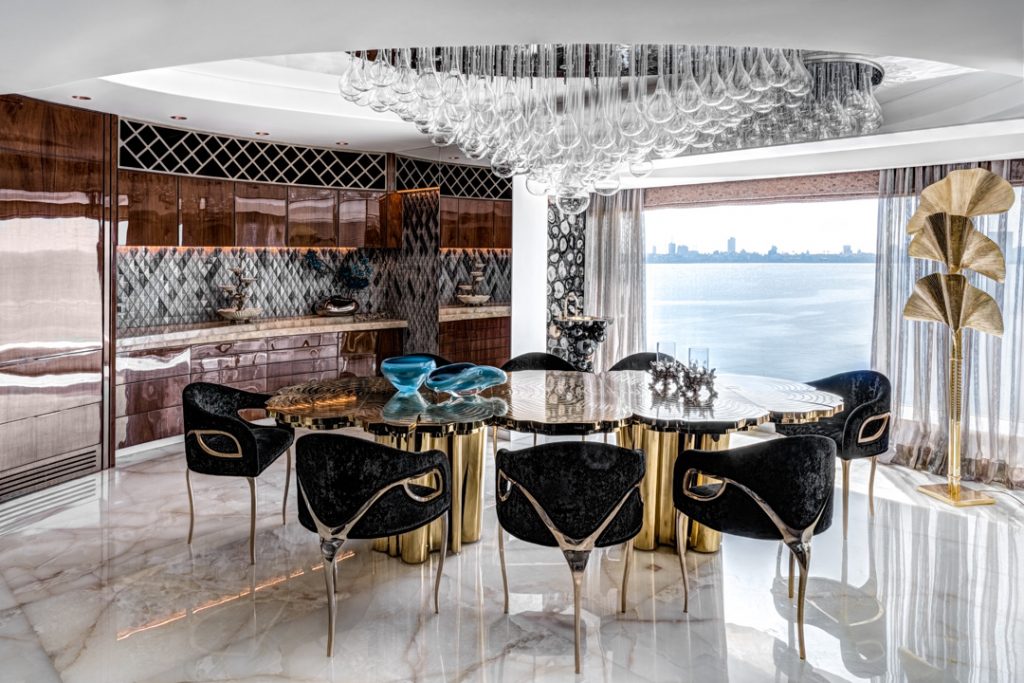 Luxury Dining Room Design In An Apartment In Mumbai - Fortuna Dining Boca Do Lobo - HD Wallpaper 