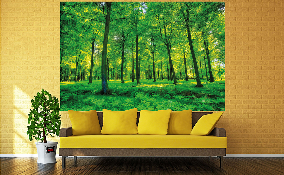 Green Trees Plants Road Walk Nature Wallpaper Mural - Wallpaper - HD Wallpaper 